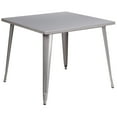 thumbnail image 2 of Merrick Lane 35.5" Square Metal Dining Table for Indoor and Outdoor Use in Silver, 2 of 8