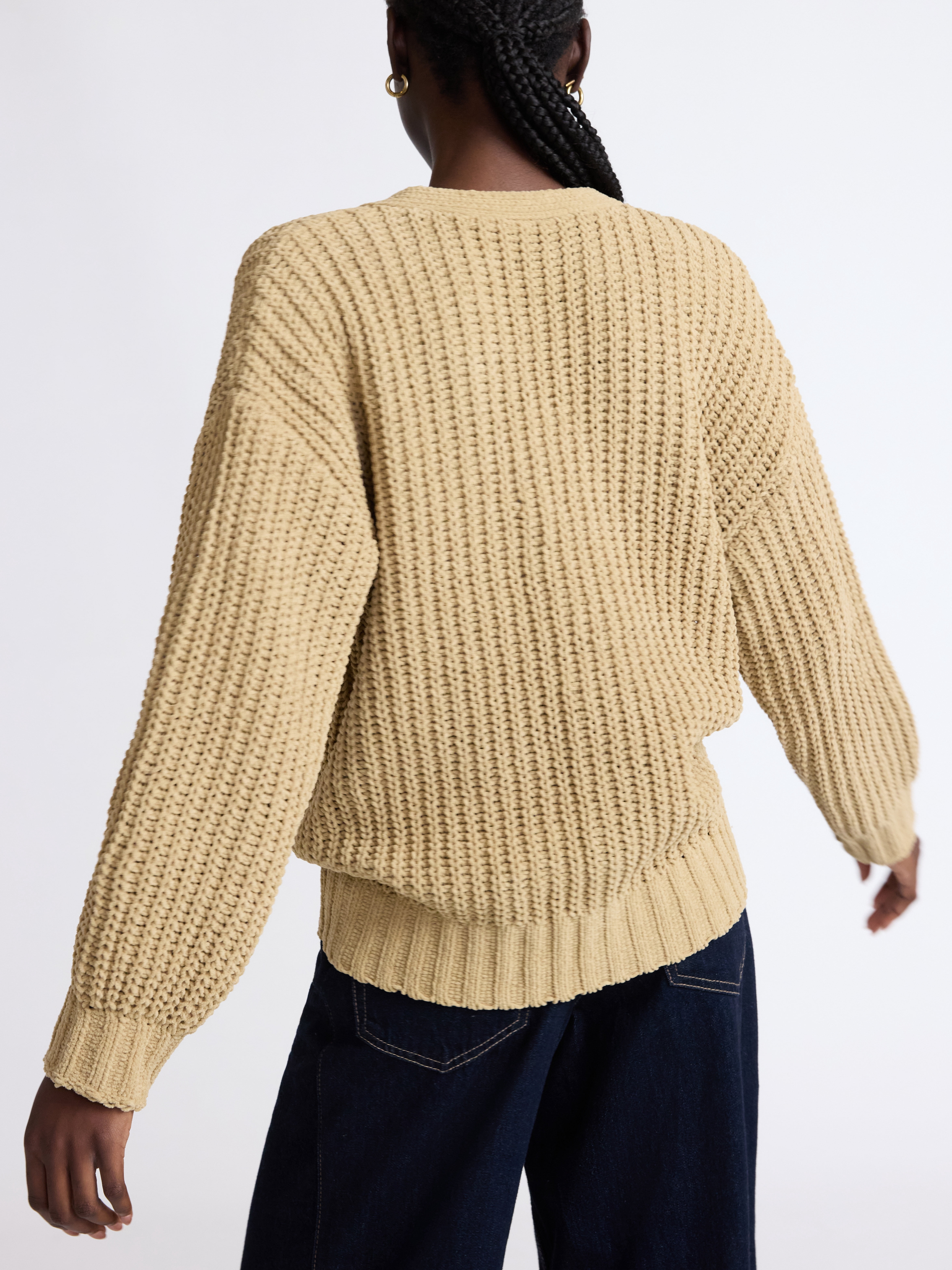 Scoop Women's Oversized Ribbed Cardigan Sweater, Midweight, Sizes XS-XXL