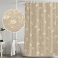 thumbnail image 4 of Beige Floral Shower Curtain Set - Standard 72" x 72" Washable Bathtub Curtain with 12 Hooks, Vintage Spring Botanical Flowers Waterproof Fabric Stall Shower Curtains for Bathroom/Bathtub Décor, 4 of 6