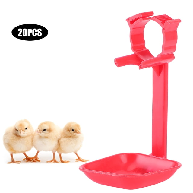 Vasos colgantes para bebederos de tetina de pollo, herramienta de bebedero para granja, 20 piezas