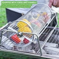 thumbnail image 6 of Stainless Steel Rolling BBQ Grill Mesh Basket Grill Rotisserie Basket roll Barbecue cage Roaster, 6 of 7