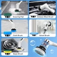 thumbnail image 4 of Electric Spin Scrubber Cordless, Jinyi 9-in-1 Power Cleaning Brush with Adjustable Long Handle, 2-Speed Waterproof Shower Scrubber for Bathroom Tub, Tile & Floor, 4 of 7