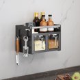 thumbnail image 2 of WRKEKC Clearance Wall-Mounted Stainless Steel Spice Organizer with 6 Jars - Modular Kitchen Seasoning Storage Box for MSG, Pepper & Condiments, 2 of 6