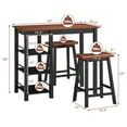 thumbnail image 2 of Gymax 3-Piece Counter Height Dining Table Set w/2 Saddle Stools&Storage Shelves Walnut, 2 of 10
