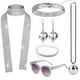 thumbnail image 5 of Accesorios de discoteca, diadema con lentejuelas, gafas de sol, collar, pendientes, bufanda de diamantes, pulsera de diamantes, traje, 5 of 6
