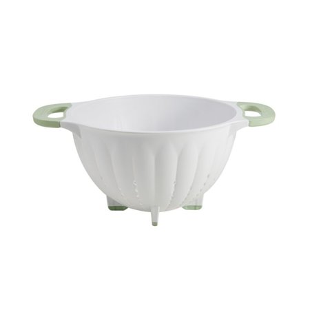 Kitchenaid 5-quart BPA-Free Plastic Colander in White with Pistachio Handles