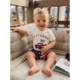 thumbnail image 4 of BemeyourBBs Newborn Baby Boy My First 4th of July Outfit Baby Memorial Day Independent Day Outfit Short Sleeve Patriot Flag in Truck Letter Print Romper Star Stripe Shorts Set Baby Boy Summer Clothes, 4 of 9