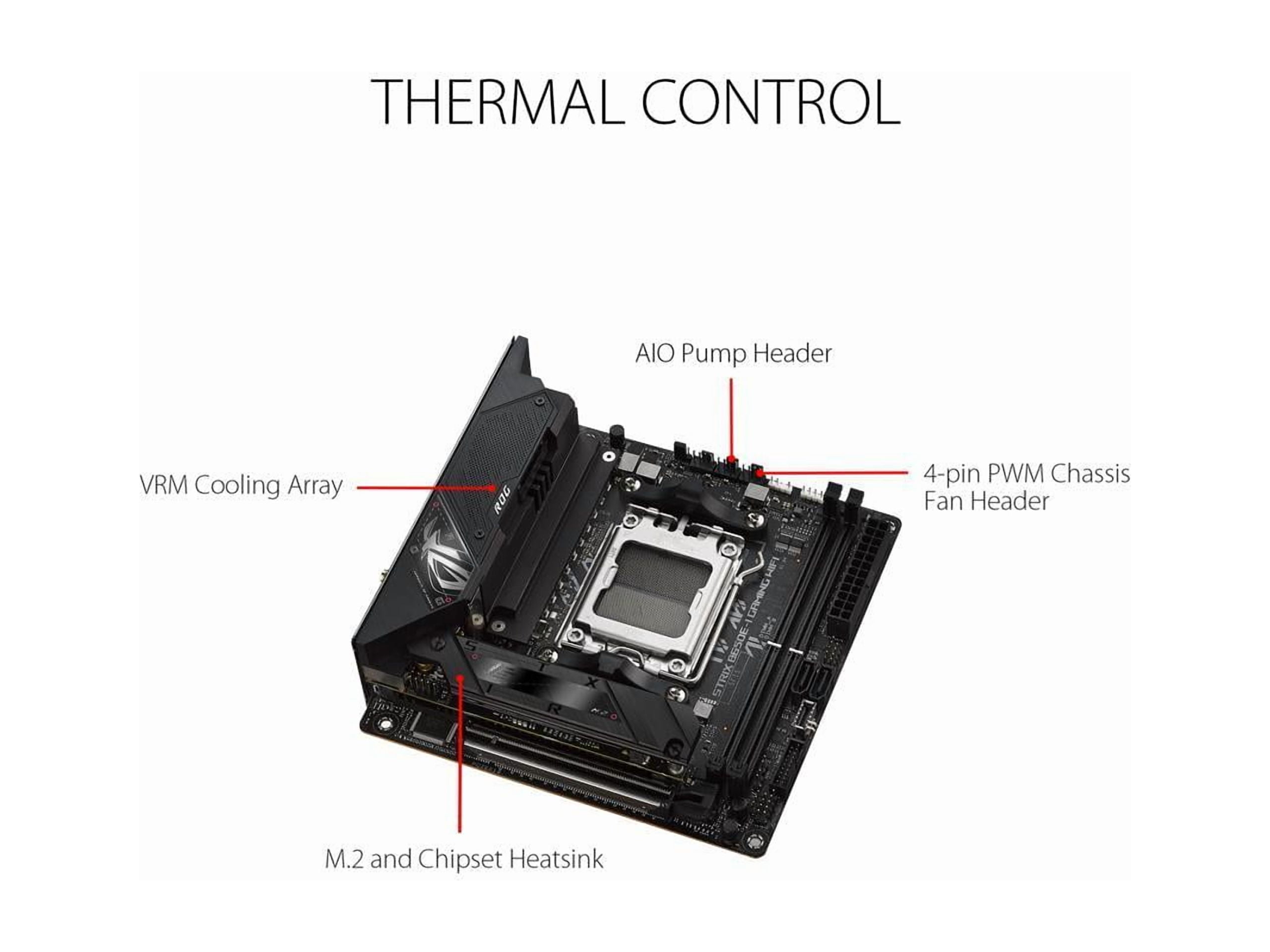 ASUS ROG Strix B650E-I Gaming WiFi AMD B650 AM5 Ryzen™ Desktop 9000 8000 & 7000 mini-ITX mITX motherboard, 10+2  power stages, DDR5, 2x M.2 slot, PCIe® 5.0, 2.5G LAN, WiFi 6E, USB 3.2 Gen 2x2 Type-C