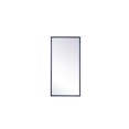 thumbnail image 1 of Elegant Decor MR41428BL 14 x 28 in. Metal Frame Rectangle Mirror, Blue, 1 of 1
