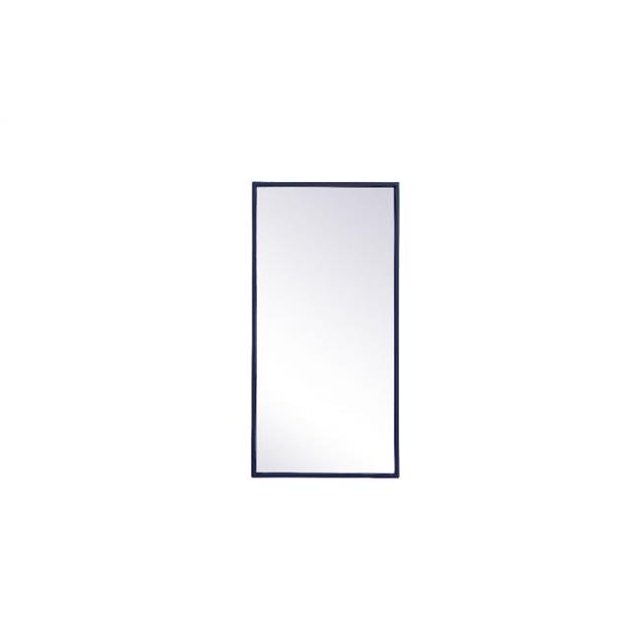 Elegant Decor MR41428BL 14 x 28 in. Metal Frame Rectangle Mirror, Blue