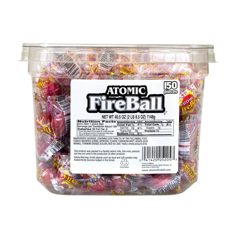 Atomic Fireball Hot Cinnamon Candy - Individually Wrapped