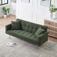 thumbnail image 4 of The 71.7 - inch Green Teddy Fleece Sofa Bed, Seating 3, Soft Fabric Upholstery, Easy Assembly, 4 of 9