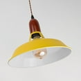 thumbnail image 3 of FSLiving J Type Track Light Pendants Exterior Yellow, Interior White Macaron Shade Modern Wooden Socket Remote Control, Dimmable Warmth Bulbs Track Mount Decorate for Kitchen Island Customizable, 3 of 9