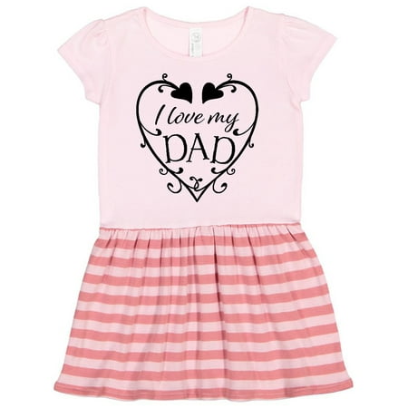 

Inktastic I Love My Dad- hearts and swirls Gift Toddler Girl Dress