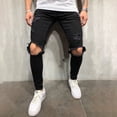 thumbnail image 3 of Guardurnaity Pantalones de Hip Hop de moda para adelgazar para hombre, pantalones elásticos, pantalones vaqueros rasgados hasta la rodilla, ropa de Prendas para la parte inferior del cuerpo XXL, 3 of 6