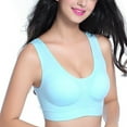 thumbnail image 2 of Akiihool Sports Bras For Women Womens Square Neck Longline Sports Bra Workout Crop Tank Tops Padded with Built in Shelf Yoga Bra (Light Blue,3XL), 2 of 3