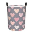 thumbnail image 1 of ZNDUO Round Laundry Basket, Waterproof Collapsible Laundry Baskets with Handles, Medium Size - Cute Pink Hearts Valentine Pattern, 1 of 8
