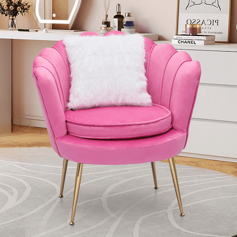 MoNiBloom Velvet Accent Chair with Cushion, Modern Cozy Sofa Chair with  Gold Metal Legs, Tufted Accent Armchair for Living  Room/Bedroom/Office/Guest