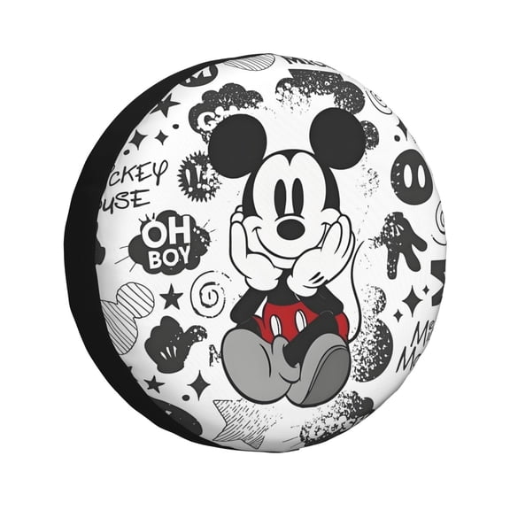 Mickey Universal Tire Cover for Diameter 24-27 inch,Waterproof Resistant Tire Cover UV Sun Protectors for Motorhome Boat Trailer Camper Van SUV