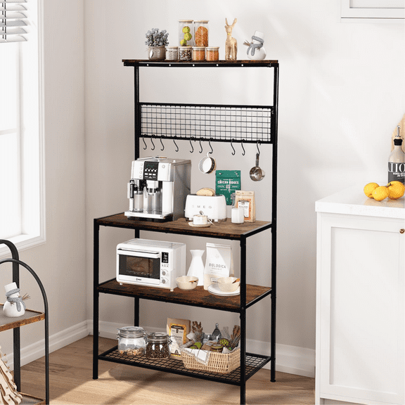 Mueble de cocina con almacenamiento de 3 capas Gabinet organizador de almacenamiento, Marrón FurnitureR hogar