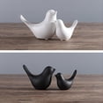 thumbnail image 2 of Figuras artesanales Yuarrent para Decoración del hogar adornos de pájaros de cerámica 2 piezas blanco, 2 of 6