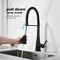 thumbnail image 5 of Izzovium Matte Black Kitchen Faucet with Pull Down Sprayer, 360° Swivel High Arc Stainless Steel Faucet, 2 Water Modes (Stream/Spray), Single Handle for Easy Temperature Control, 5 of 14