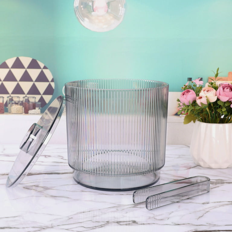Better Homes & Gardens 2-Gal Ribbed Glass Beverage Dispenser + Stand Bucket  Set
