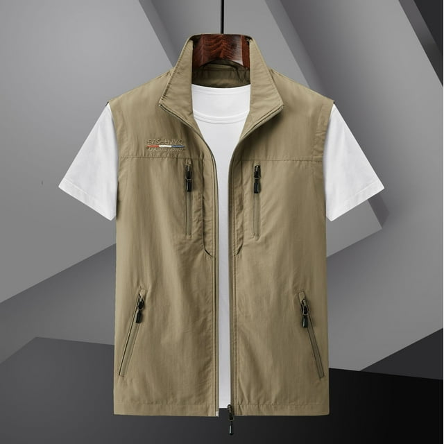 Chaleco de secado rápido para exteriores, ropa de trabajo fina con múltiples bolsillos para primavera, verano y otoño, chaleco de talla grande