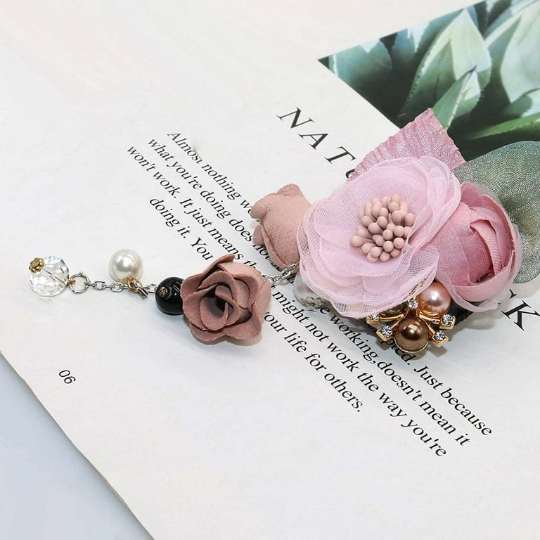 Beautiful Crystal Rose with Pearl Brooch Pin