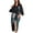 Blue, variant on Women's Long Bath Robe Floral Chic Billowy Drop Shoulder Light Satin Bridal Bathrobe Printed Loungewear Black Small-X-Large
