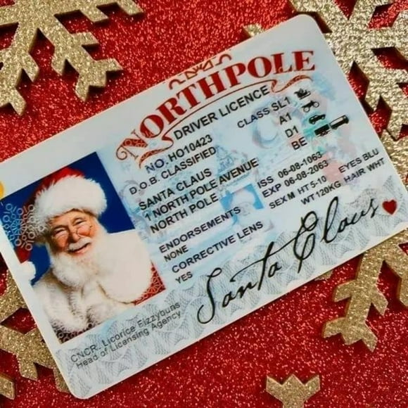 Bargain Qaailabf Christmas New Santa Claus Loses His Sleigh Driving License For Children