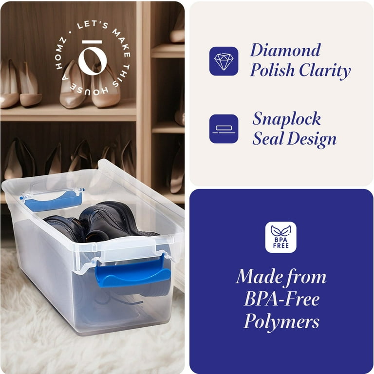 Homz 7.5qt Latching Plastic Storage Box Bin with Lid, Clear Homz 7.5qt Latching Plastic Storage Box Bin with Lid, Clear