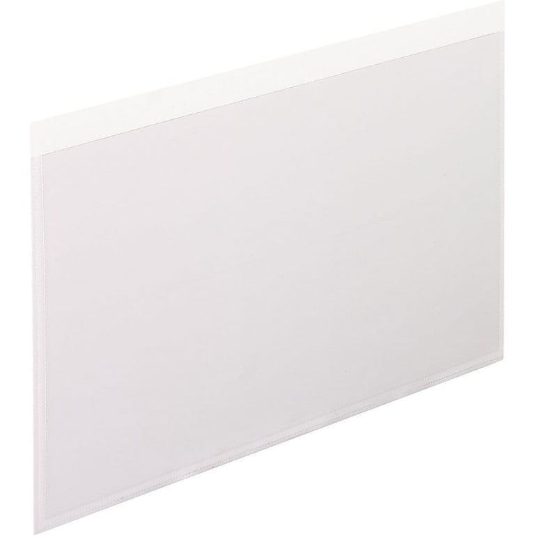 Self-Adhesive Pockets, 5 x 8, Clear Front/White Backing, 100/Box Self-Adhesive Pockets, 5 x 8, Clear Front/White Backing, 100/Box