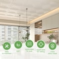 thumbnail image 3 of LooYee 24 pcs 2ft x 2ft Drop Ceiling Tiles, PVC Glue Up Ceiling Panel White, Waterproof, Washable and Fire-Rated - Reusable - High-Grade PVC to Prevent Breakage 96 Sq. Ft, 3 of 8