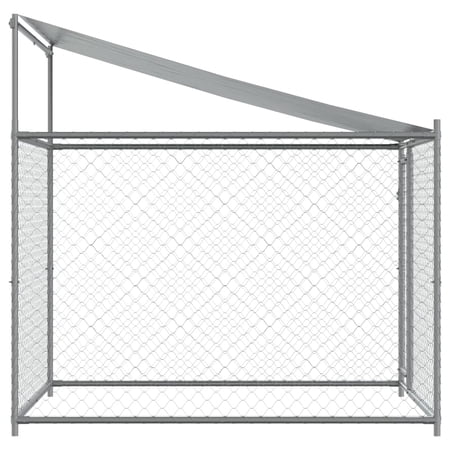 vidaXL 犬用ケージ ルーフ ドア付き グレー 2x2x2 m 亜鉛メッキ鋼動物 ペット用品 ペット用品 犬用品 犬小屋・ドッグラン 代引不可