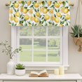 thumbnail image 2 of Watercolor Lemon Curtain Valances for Windows, Kitchen Valance Window Treatments Panel 2 Pack, Yellow Green Fruit Leaf Painting Rod Pocket Short Curtains for Bathroom Bedroom 42 x 18 Inch, 2 of 8