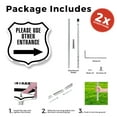 thumbnail image 3 of Please use Other Entrance Right Arrow (2 Pack) 12 inch X 12 inch Shield Shaped Commercial Grade Plastic Signs with Aluminum Mounting Stakes Weather Resistant Made in the USA, 3 of 8