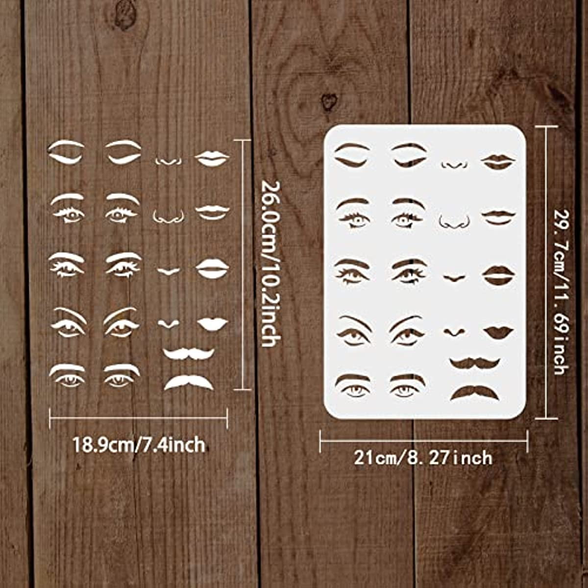 CrafTreat Eye Stencils for Painting on Wood - Beautiful Eyes and Expressing  Eyes - 2 Pcs - Size : A4 - Eye Stencils for Painting on Canvas - Eye  Stencils for Crafts 
