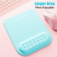 thumbnail image 3 of Mouse Pad con Soporte para Muñeca, Diseño Ergonómico Que Alivia el Dolor Del Túnel Carpiano, Mouse Pad de Memory Foam para Escritorio de Computadora con Base Antideslizante de PU, Azul, 3 of 6