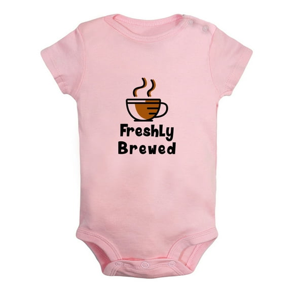 iDzn Freshly Brewed Funny Rompers For Babies, Newborn Baby Unisex Bodysuits, Infant Jumpsuits, Toddler 0-24 Months Kids One-Piece Oufits