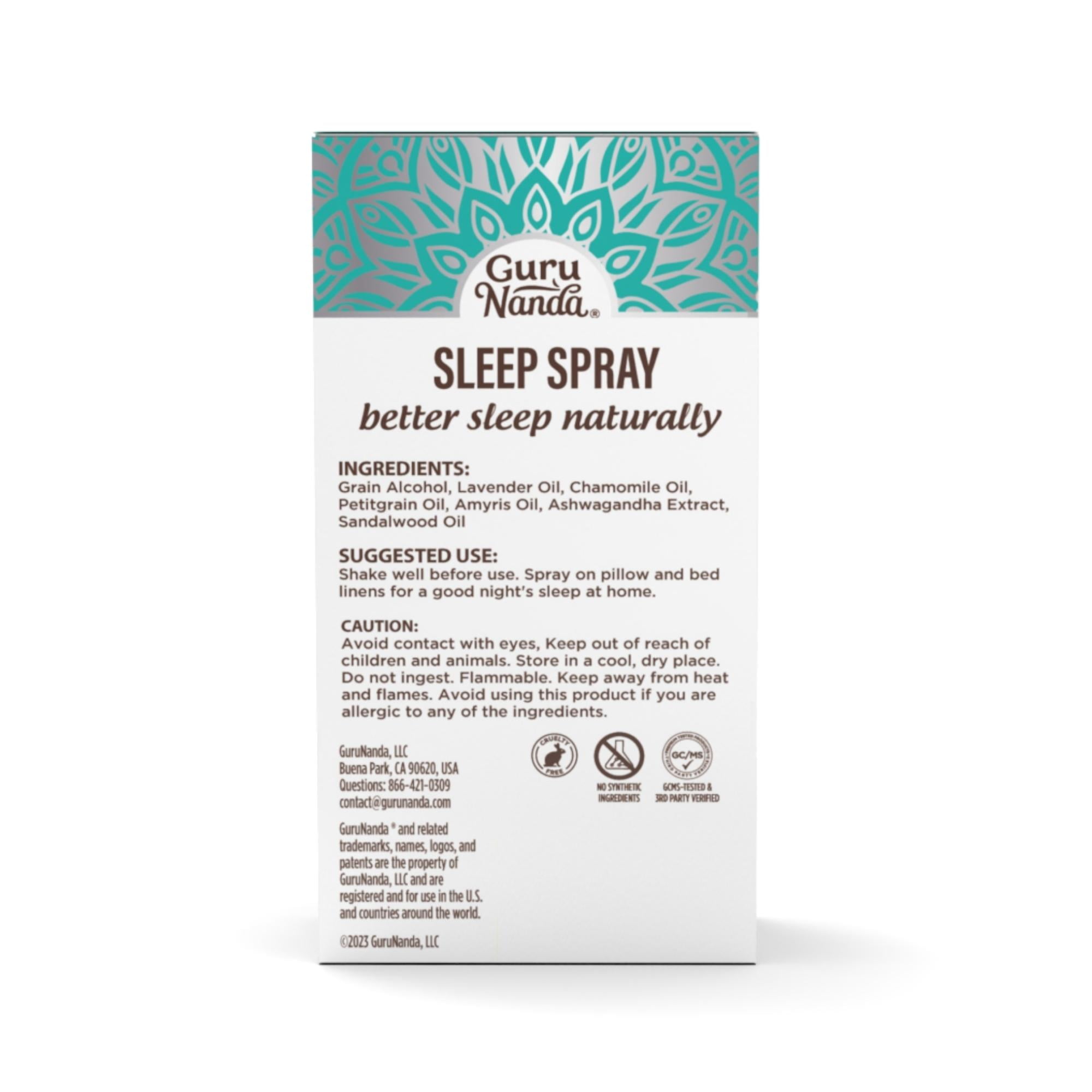 (4 pack) GuruNanda Natural Sleep Spray - Blend of Lavender & Chamomile Essential Oils for Restful Sleep  - 1 fl oz.