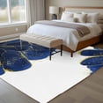 thumbnail image 4 of Navy Blue Gold Area Rug 5x8 FT, Non Slip Bedroom Throw Carpet, Abstract Line Art Troditional Ink Painting Washable Soft Floor Carpet Non-Shedding Rug for Living Room Nursery Dorm Office, 4 of 9