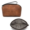 thumbnail image 3 of HKCLUF Women's Eco-Friendly Vegan Leather Crossbody Bag and Wallet Set, Black with Brown, 2 Pieces, 3 of 8