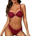 thumbnail image 2 of Bra & Brief Sets Womens Padded Bra And Lace Panty Set Underwire Front Closure Lingerie Set S, 2 of 4