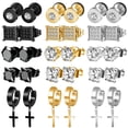 thumbnail image 1 of Pendientes ONESING de acero inoxidable, 15 pares, para hombre y mujer, 1 of 7