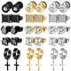 thumbnail image 1 of Pendientes ONESING de acero inoxidable, 15 pares, para hombre y mujer, 1 of 7