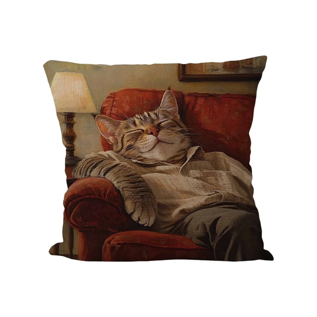 Décor de Salon Coussin Imprimé d'Animaux Mignons 45x45 cm Coussin de Sofa