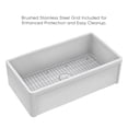 thumbnail image 6 of Whitehaus Collection 33" Reversible Single Bowl Fireclay Kitchen Sink with Grid: Three Edge Frame, Plain Front Apron, 6 of 6