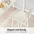 thumbnail image 4 of Juego de 2 taburetes de bar, taburete alto con respaldo y reposapiés, sillas de bar altas, taburete de bar de estilo industrial para comedor, cocina, color blanco, 4 of 4