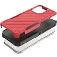 thumbnail image 2 of For Motorola Edge 2025 Lined Shockproof Hybrid Cell Phone Cover Case - Red, 2 of 5